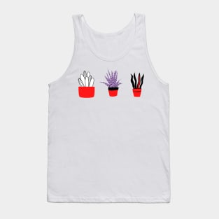 red black purple plant line art Tank Top